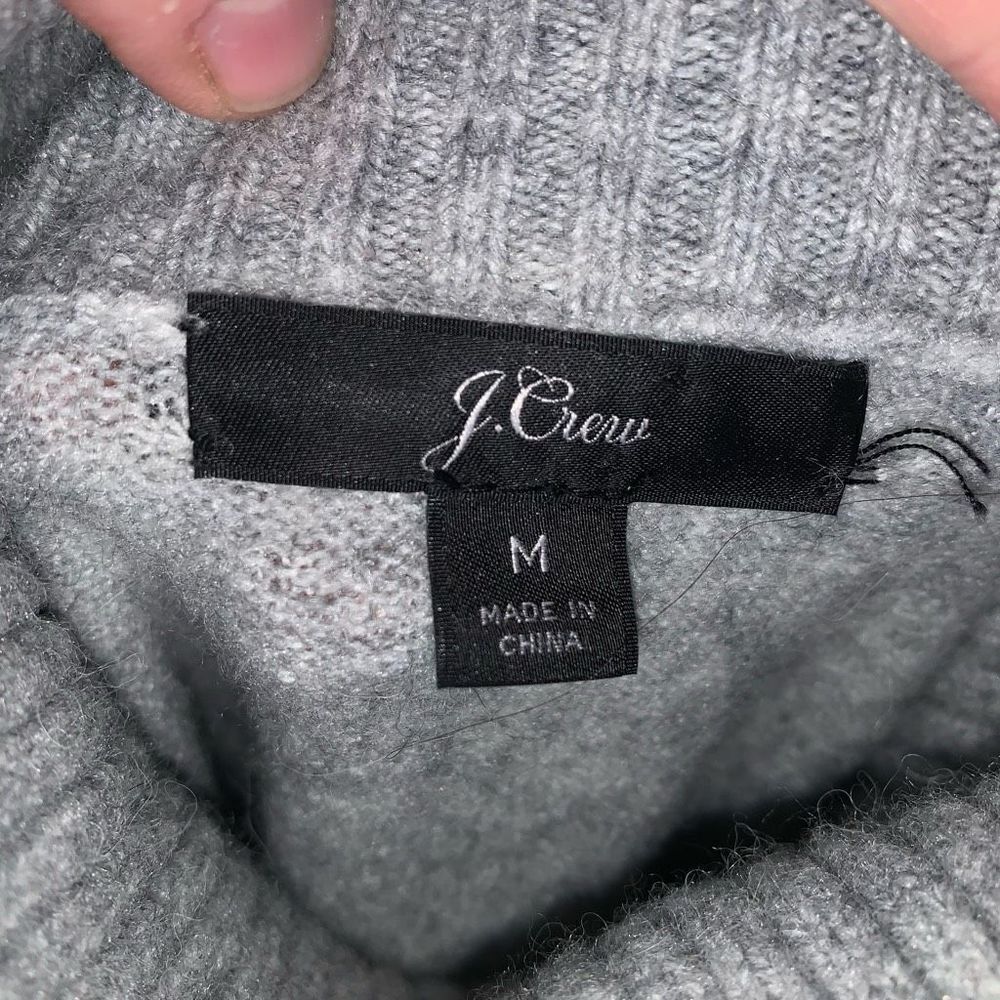 J Crew gray wool alpaca blend turtleneck cozy oversized sweater - Picture 3 of 4